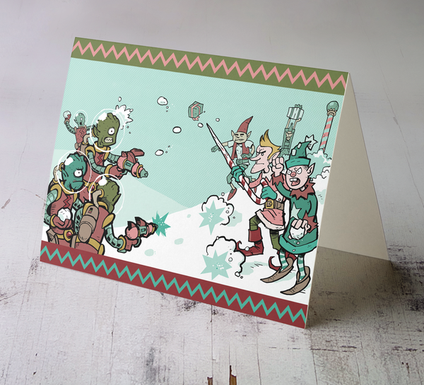 Elves v Martians Greeting Card